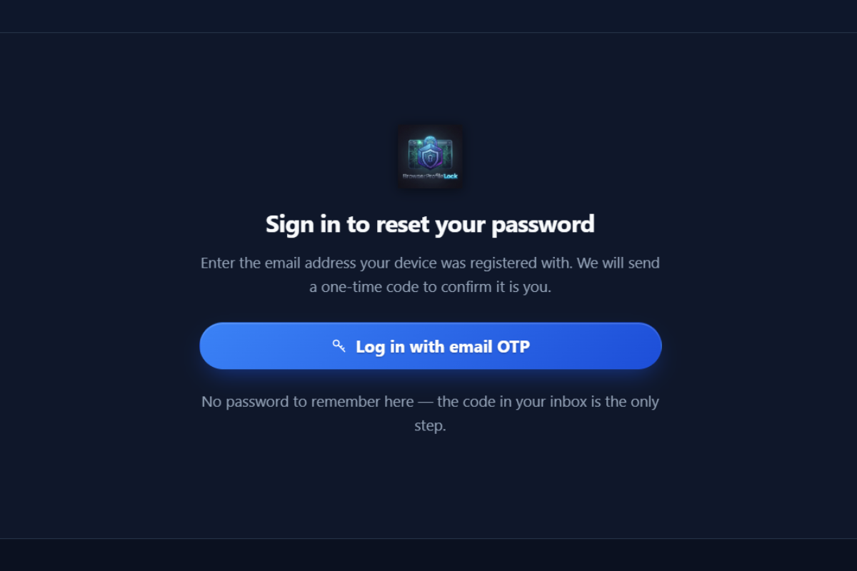 Browser Profile Lock interface